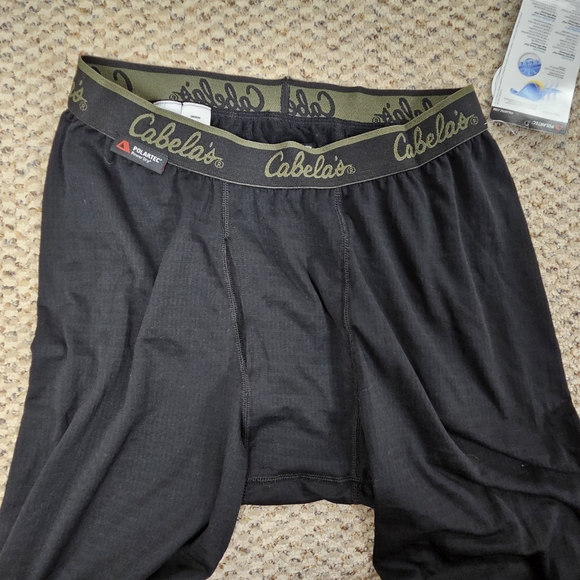 Cabela’s Polartec Power Dry Bottoms Pants Base Layer Black Mens Med - Picture 2 of 9